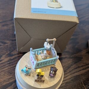 Wooden Baby Crib Music Box by Wooderful Life New In Box Baby Shower Gift